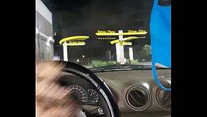 Mc Donald's thot sucks a pretty dick while on clock at work in car of parking lot