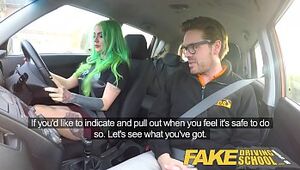Fake Driving School Wild fuck ride for tattooed busty big ass beauty