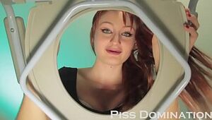 Sexy redhead Violet Monroe gives an amazing blowjob and makes you watch then pees on your face her humiliated toilet slave